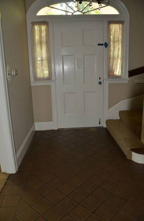 before tile carpet stairs