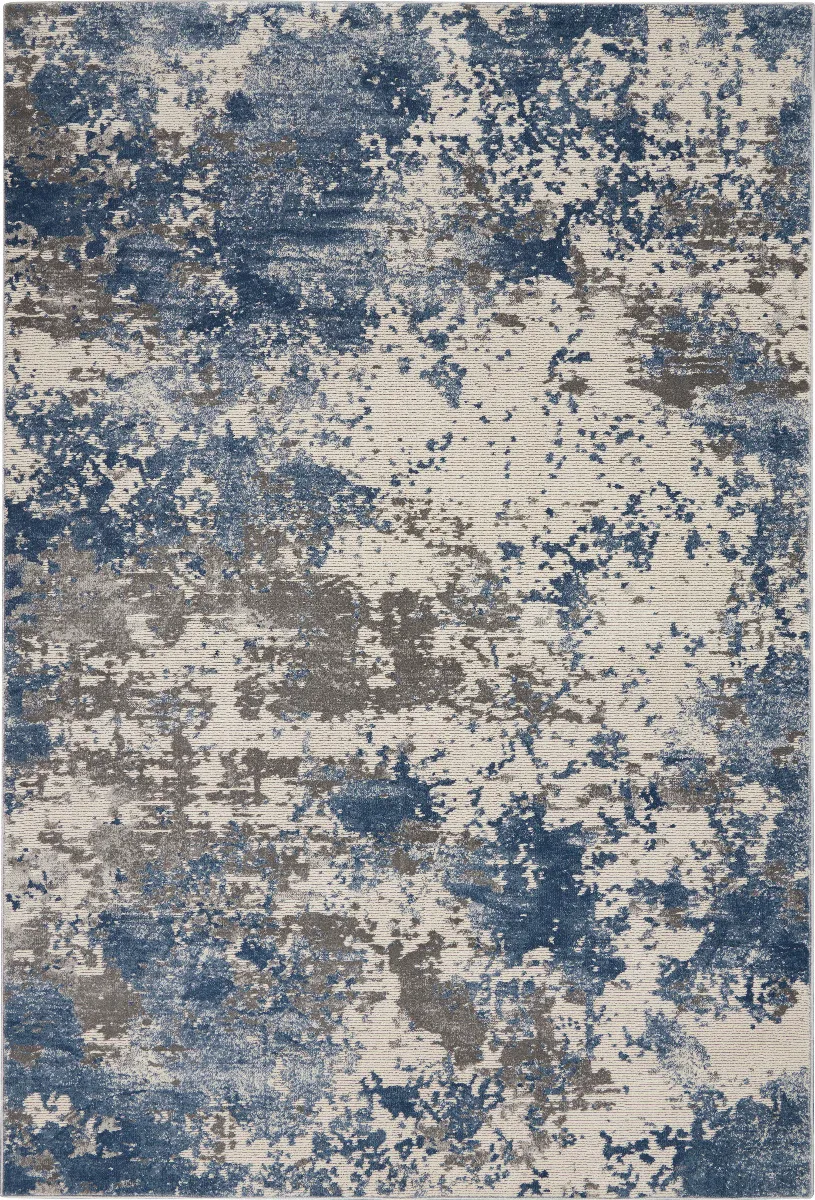 Rustic Textures Grey/Blue Rug