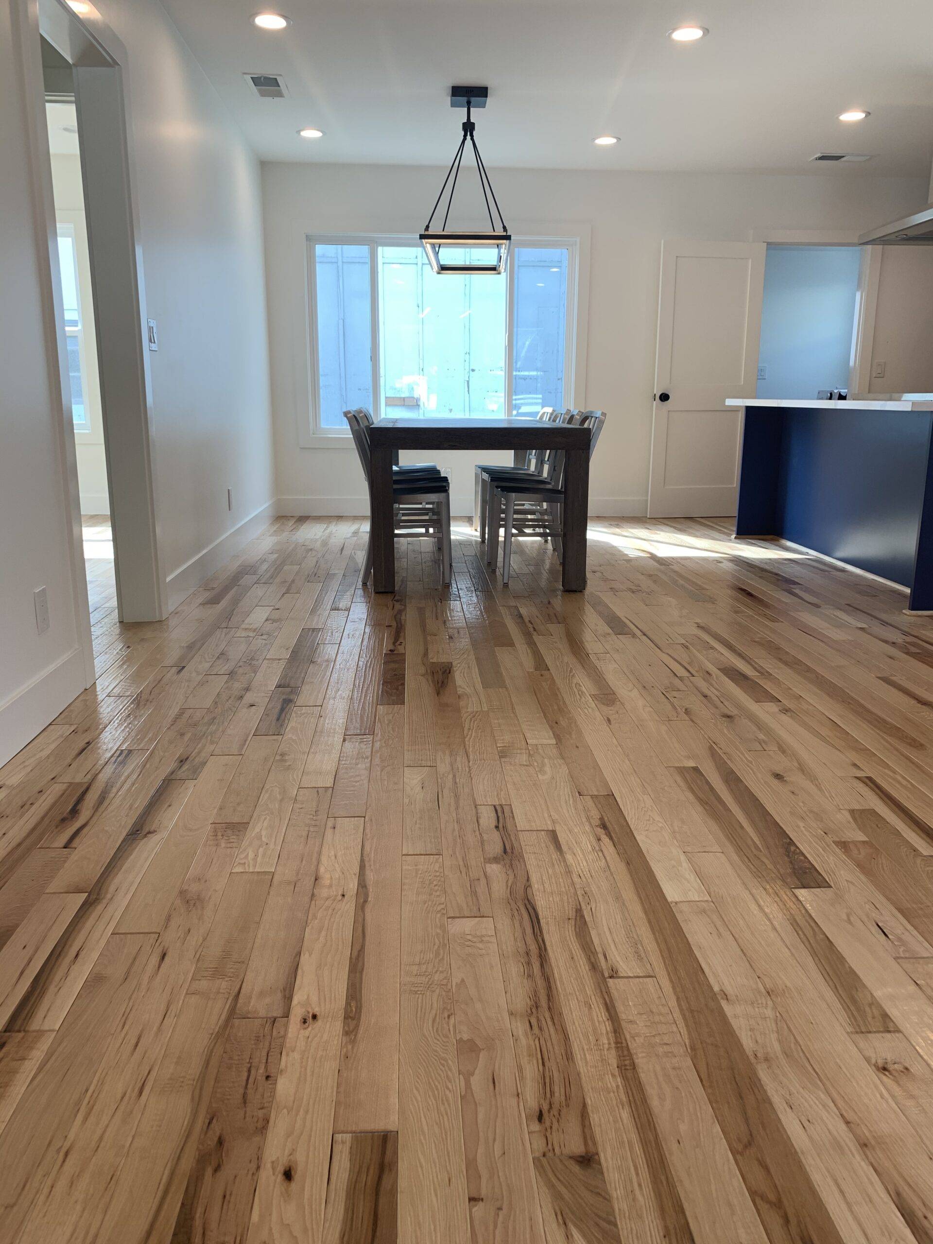 Prefinished engineered Mirage natural white oak floor in San Jose, CA home