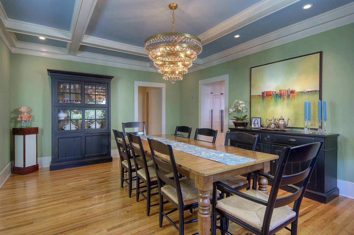 Red Oak Hardwood Floors Elevate this Los Gatos Dining Room Design+Remodel: Clayton Nelson & Associates